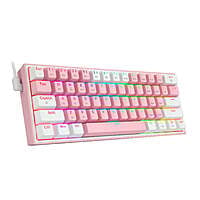 RDK616RGBPW REDRAGON FIZZ PRO RGB 61 KEY Mechancal Wireless Gaming Keyboard  Pink/White