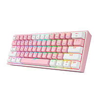 RDK616RGBPW REDRAGON FIZZ PRO RGB 61 KEY Mechancal Wireless Gaming Keyboard  Pink/White