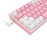 RDK616RGBPW REDRAGON FIZZ PRO RGB 61 KEY Mechancal Wireless Gaming Keyboard  Pink/White