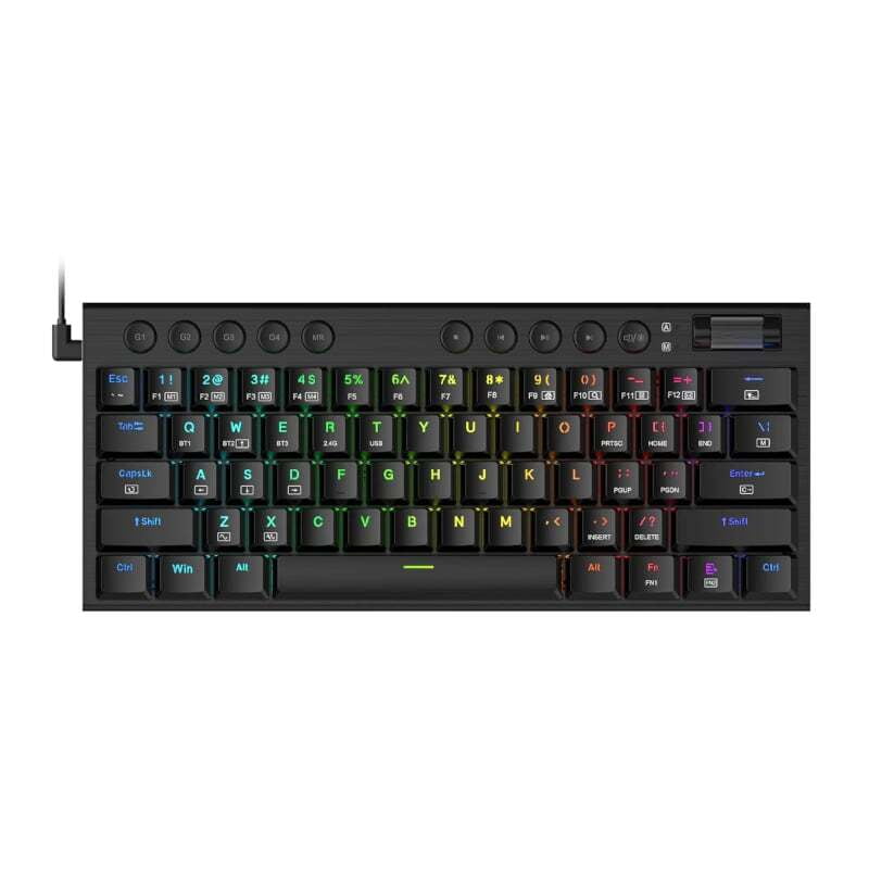 RDK632RGB REDRAGON Noctis 61Key Red Switch RGB Low Profile Gaming Mechanical Keyboard  Black
