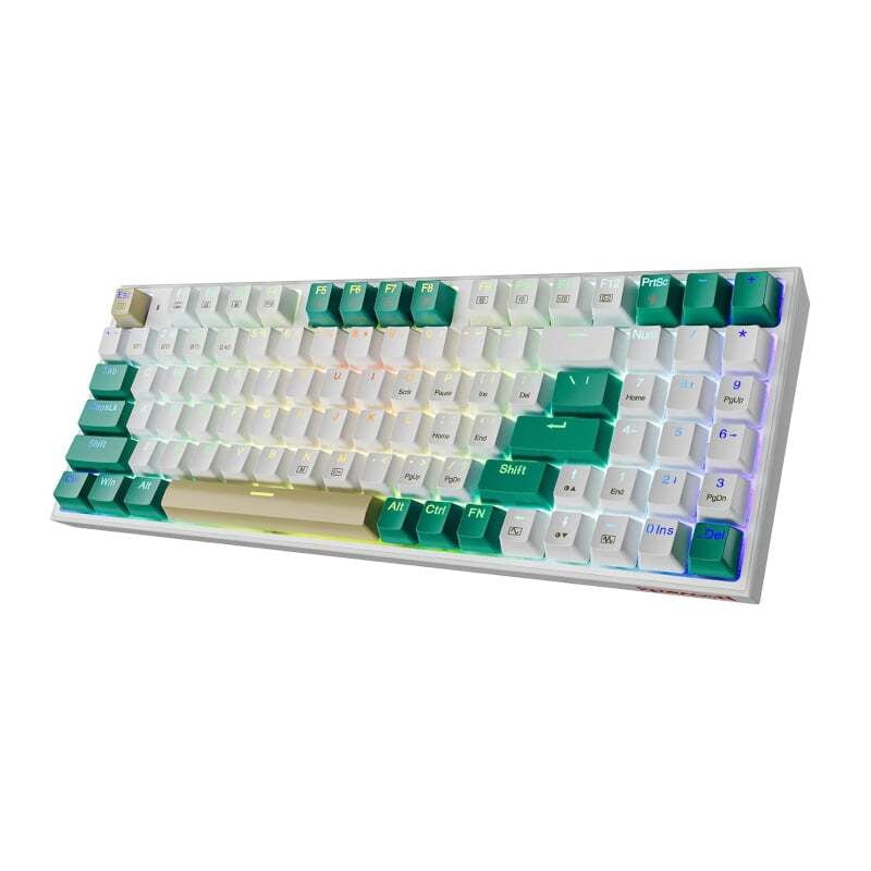 RDK636WGCRGB REDRAGON Kitava 94Key Green|White KeyCap RGB Red Switch Mechanical Gaming Keyboard  White|Green|Yel