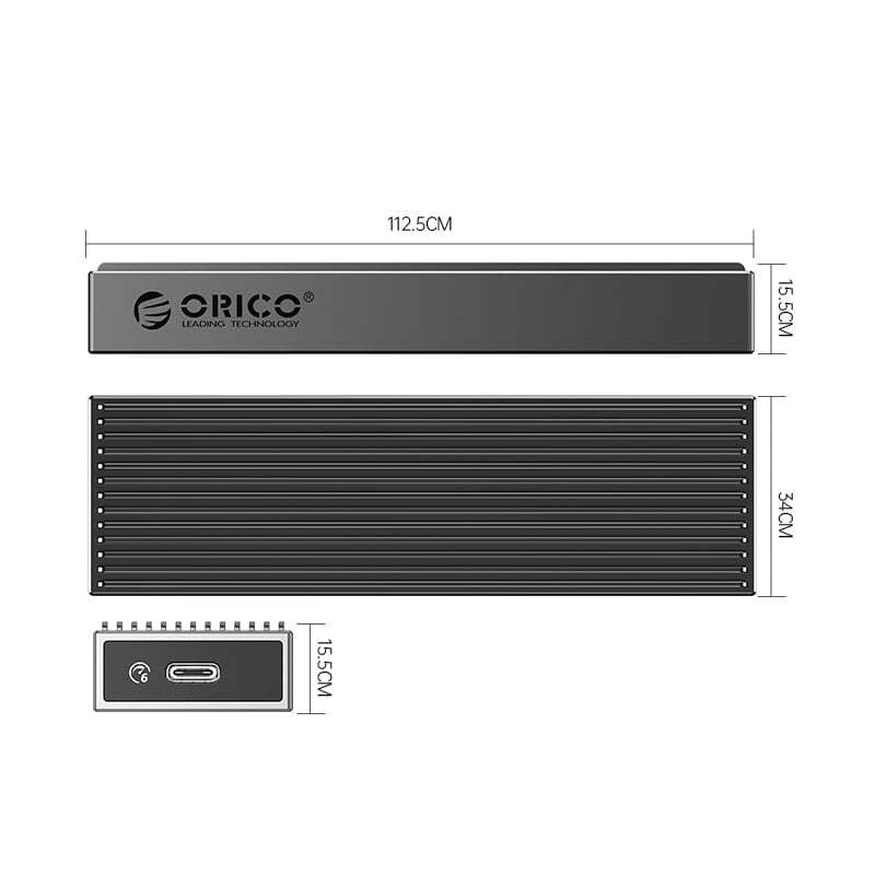 BM2C3GYBP ORICO M.2 NGFF SSD Enclosure | Type C to USBA | Ma Capacity 4TB | BKey / BandMKey | 30cm
