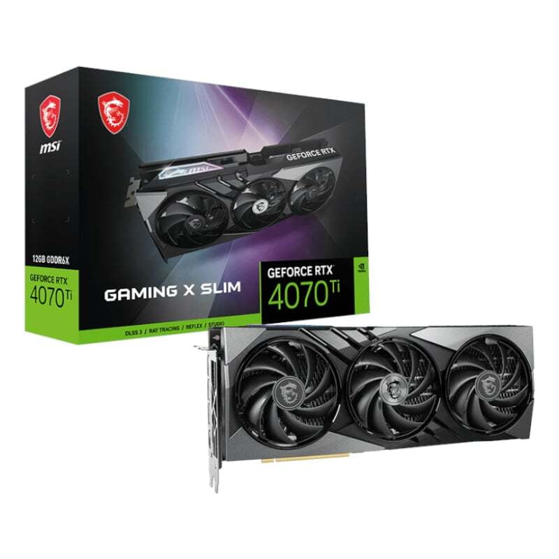 RTX4070TIGAMINGXSLIM12G MSI Nvidia GeForce RTX 4070Ti Gaming X SLIM 12G GDDR6X 256BIT Graphics Card RTX4070TIGAMINGXSLIM12G MSI Nvidia GeForce RTX 4070Ti Gaming X SLIM 12G GDDR6X 256BIT Graphics Card