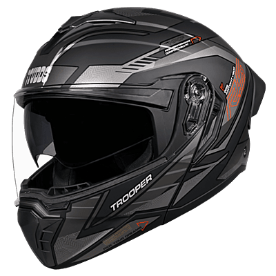 STUDDS TROOPER RACE D4 MATT BLACK/ORANGE N4 GREY M