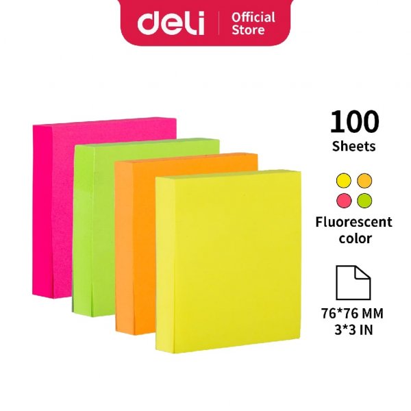 DELI A02303 STICKUP NOTES 3x3 ASST NEON