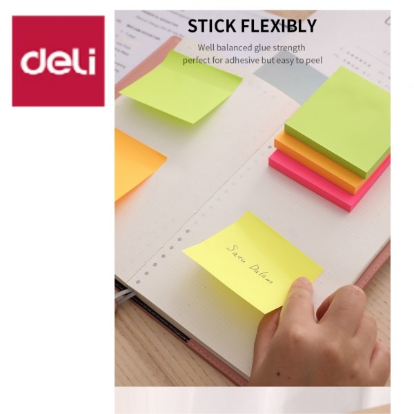 DELI A02303 STICKUP NOTES 3x3 ASST NEON