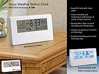 Sharp Weather Station Clock Backlit
