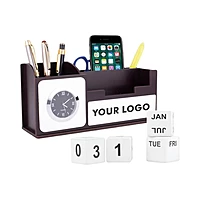 Wooden Table Top With Clock