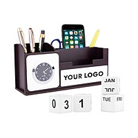 Wooden Table Top With Clock