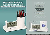 Digital Clock with Tumbler & Pen Stand
