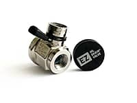 EZ dust cap beside an oil drain valve, illustrative example; valve sold separately