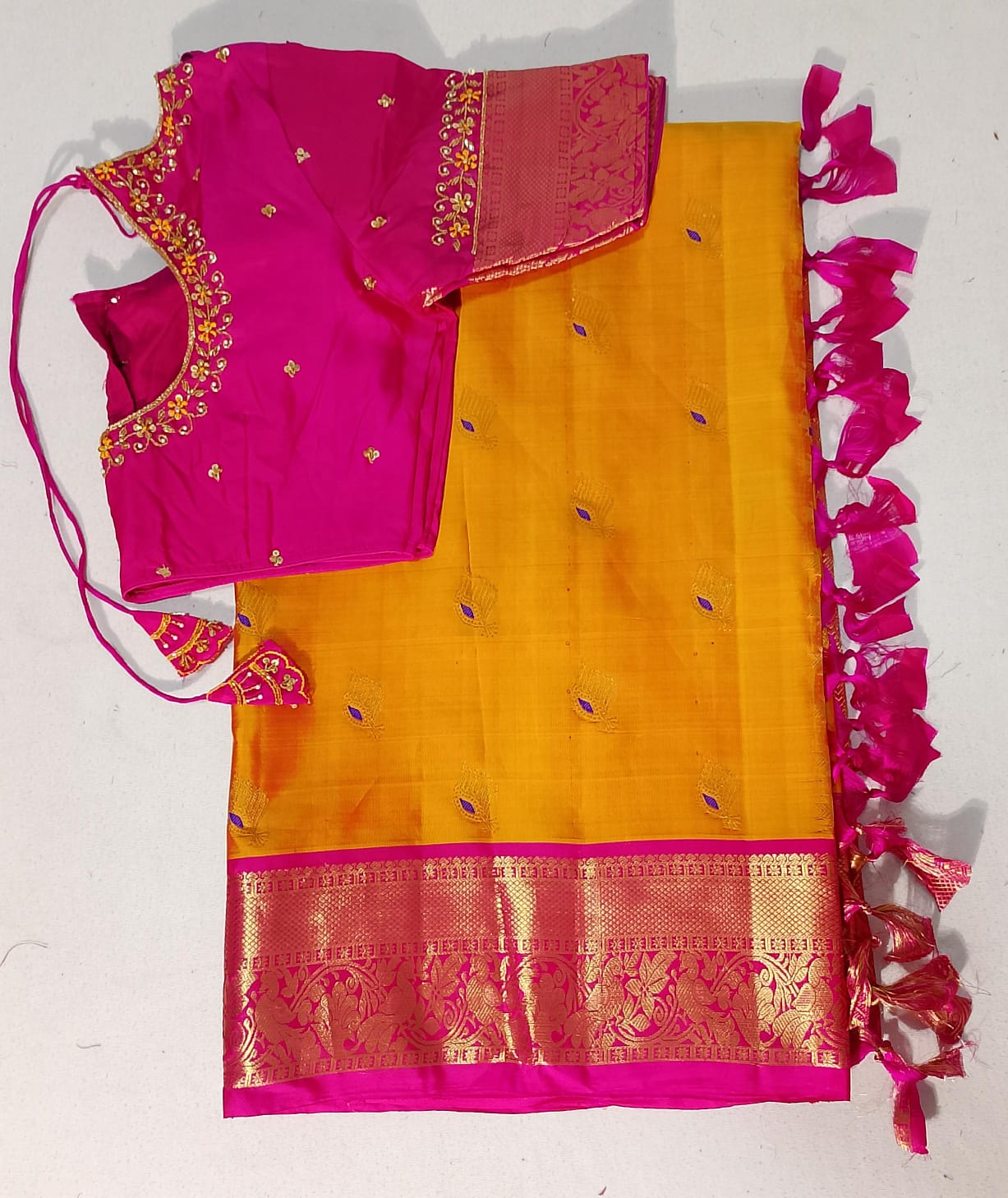 N555: Ready To Ship Beautiful Saree With Stitched Blouse