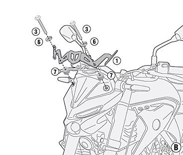 KAPPA YAMAHA SCREEN BRACKET  A2151AK - MT-03 321 (20-22)