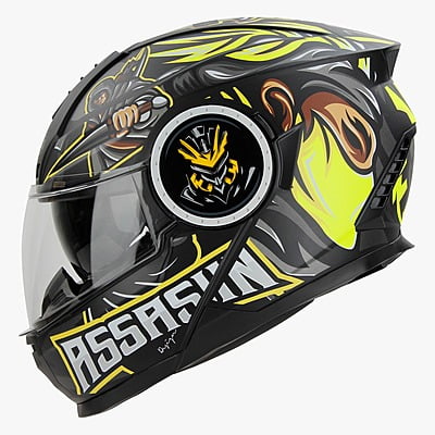 STEELBIRD SBH-40 ISS ASSASIN GLOSSY BLACK/NEON C/V 580 MM STEELBIRD SBH-40 ISS ASSASIN GLOSSY BLACK/NEON C/V 580 MM