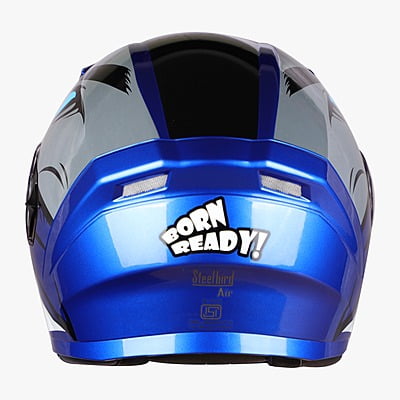 STEELBIRD SBA-21 BORN READY GLOSSY Y.BLUE C/V (L) (LONG CHEEKPAD)