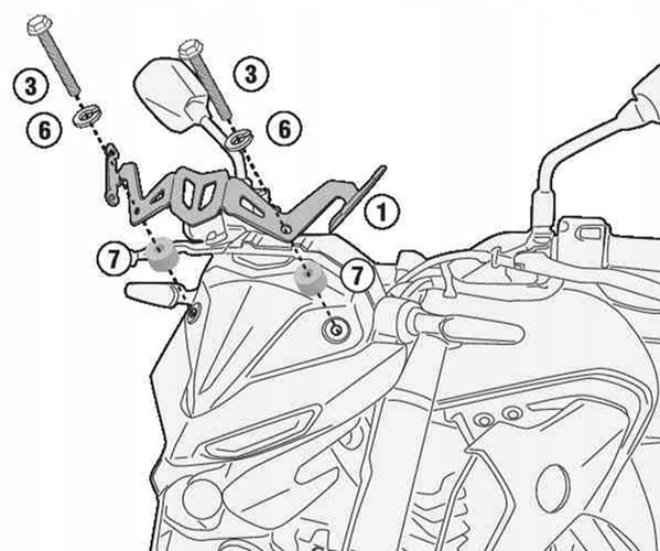 KAPPA KAWA SCREEN BRACKET KIT A4128AK - Z650 (20-22)