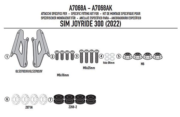 KAPPA SYM SCREEN BRACKET A7068AK