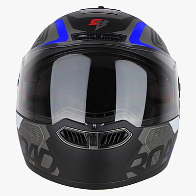 STEELBIRD SBA-7 ROAD MATT BLACK/BLUE C/V (L)