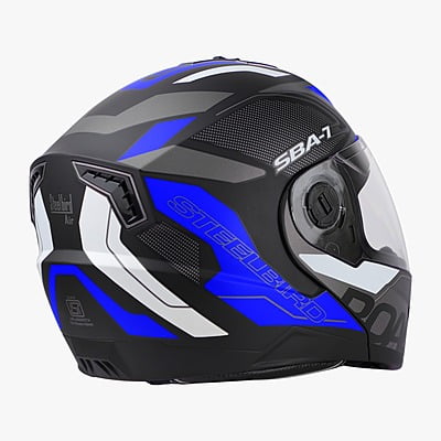 STEELBIRD SBA-7 ROAD MATT BLACK/BLUE C/V (L)