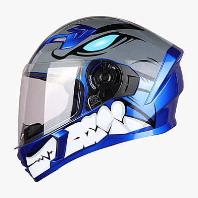 STEELBIRD SBA-21 BORN READY GLOSSY Y.BLUE C/V (L) (LONG CHEEKPAD)