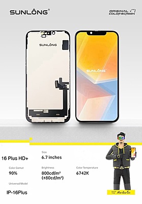 SUNLONG iPhone 16 Plus HD+ LCD Screen Replacement 6.7 Inch