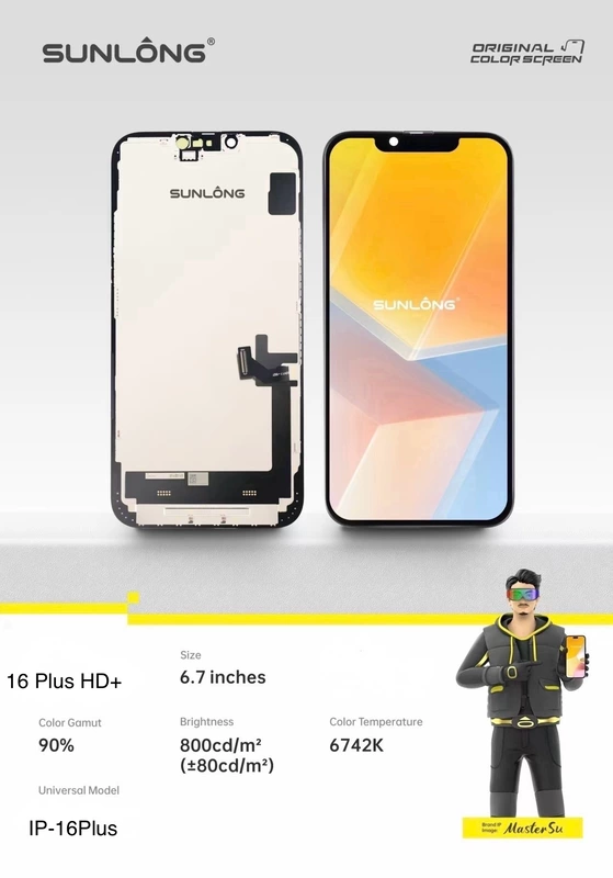 SUNLONG iPhone 16 Plus HD+ LCD Screen Replacement 6.7 Inch