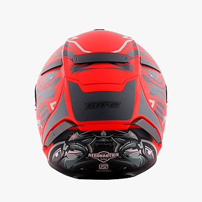 STEELBIRD SA-2 VILLAIN FLUO WATERMELON /GREY C/V (M) + EXTRA RAINBOW VISOR