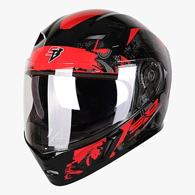 STEELBIRD SBA-21 COMBAT MATT BLACK/RED C/V (L)