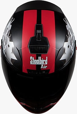 STEELBIRD SBA-1 STORM GLOSSY BLACK/RED C/V (L)