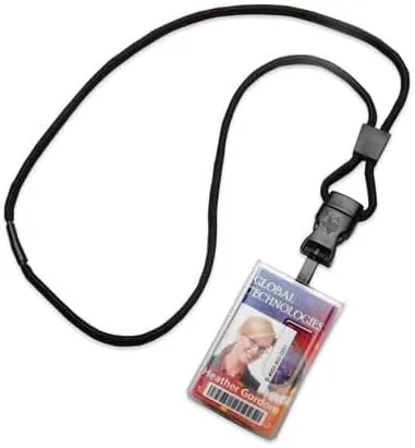 AbilityOne® - NSN6988431 - Dual Card ID Holder - Vertical - Top Load - Frosted - w/Cord Style Lanyard
