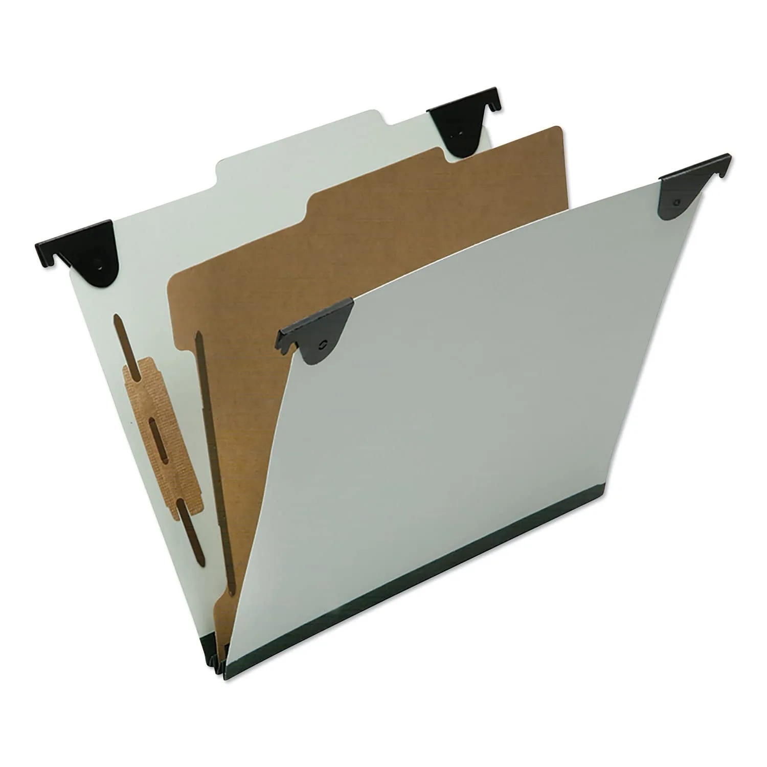 AbilityOne® - NSN6816253 - Hanging Classification File Folders - 1 Divider - 4 Sections - Letter - Light Green
