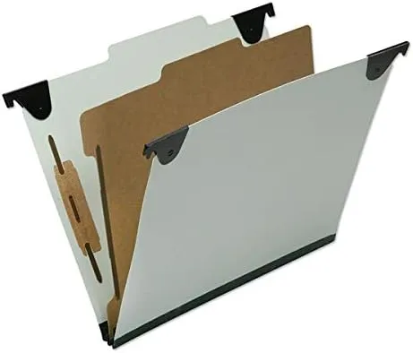 AbilityOne® - NSN6816253 - Hanging Classification File Folders - 1 Divider - 4 Sections - Letter - Light Green