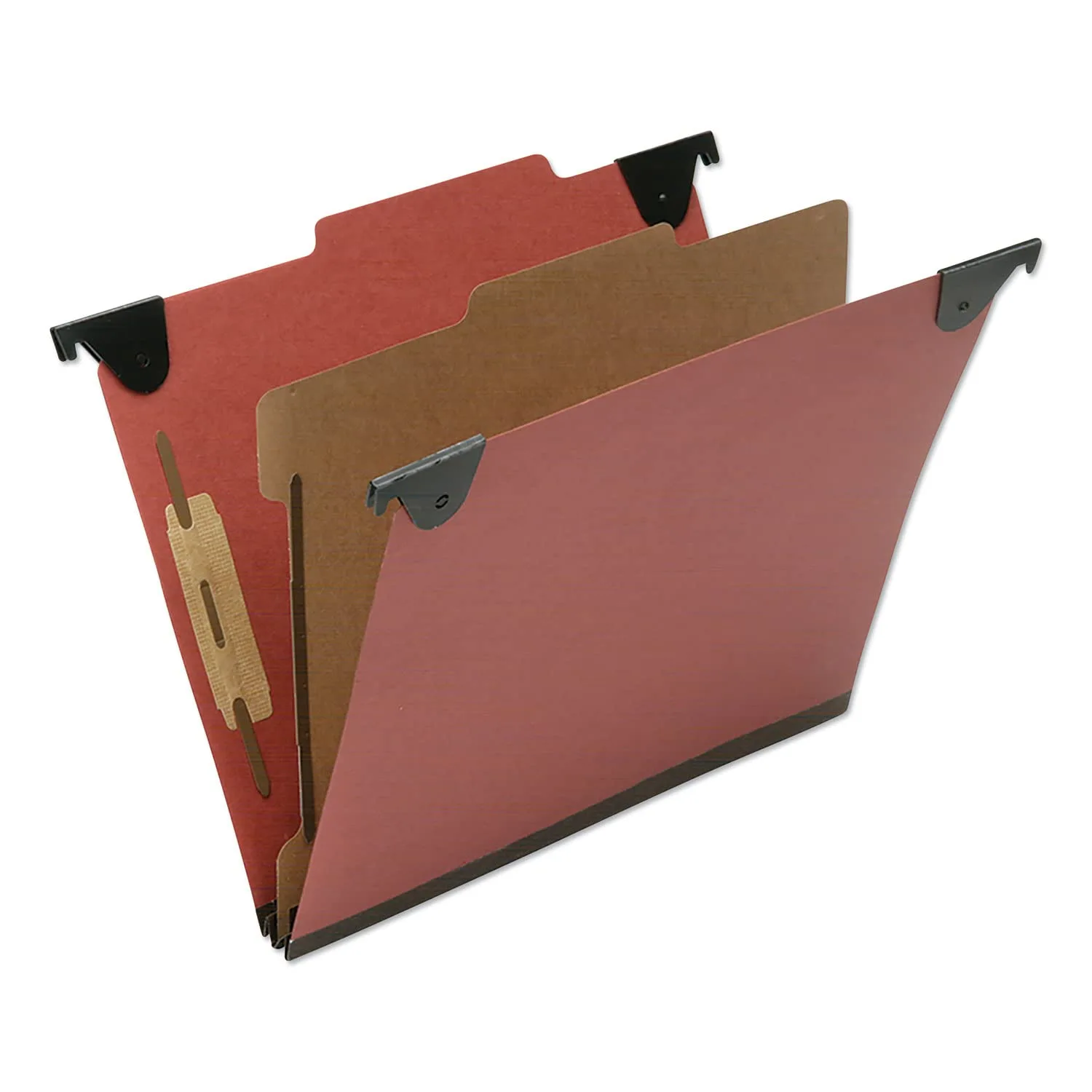 AbilityOne® - NSN6816249 - Hanging Classification File Folders - 1 Divider - 4 Sections - Letter - Red