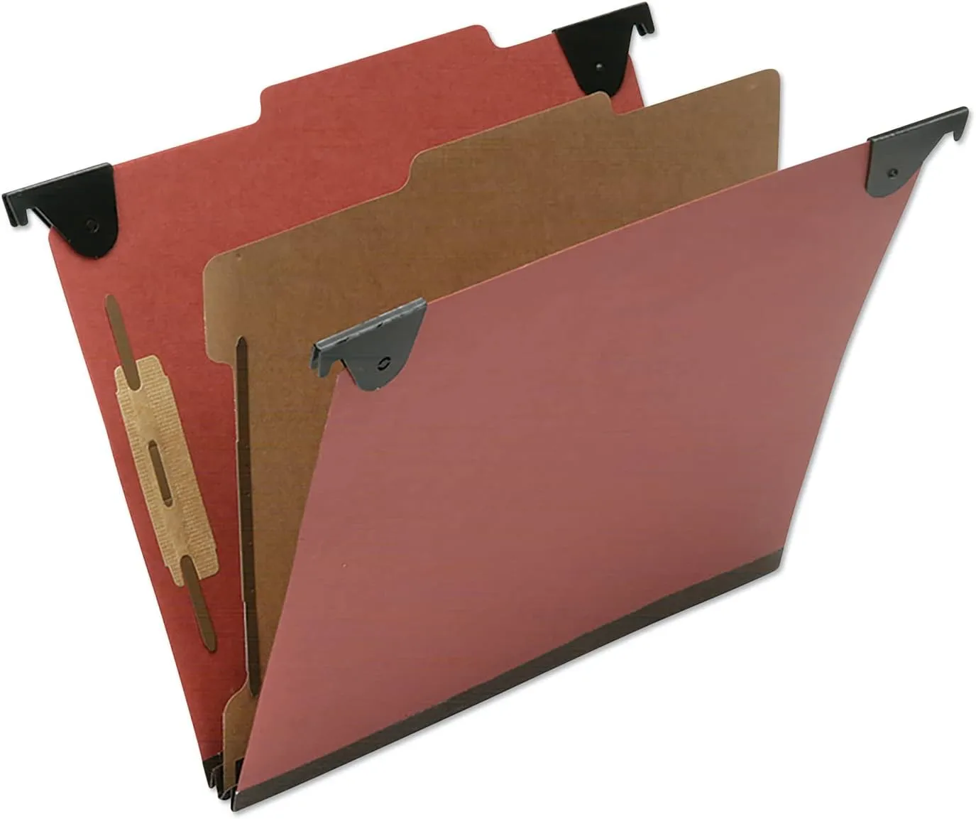 AbilityOne® - NSN6816249 - Hanging Classification File Folders - 1 Divider - 4 Sections - Letter - Red