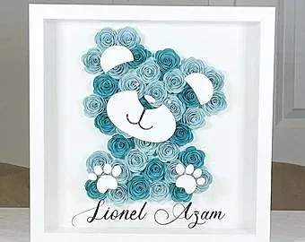 Teddy Bear Name Shadow Box