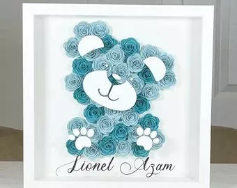 Teddy Bear Name Shadow Box