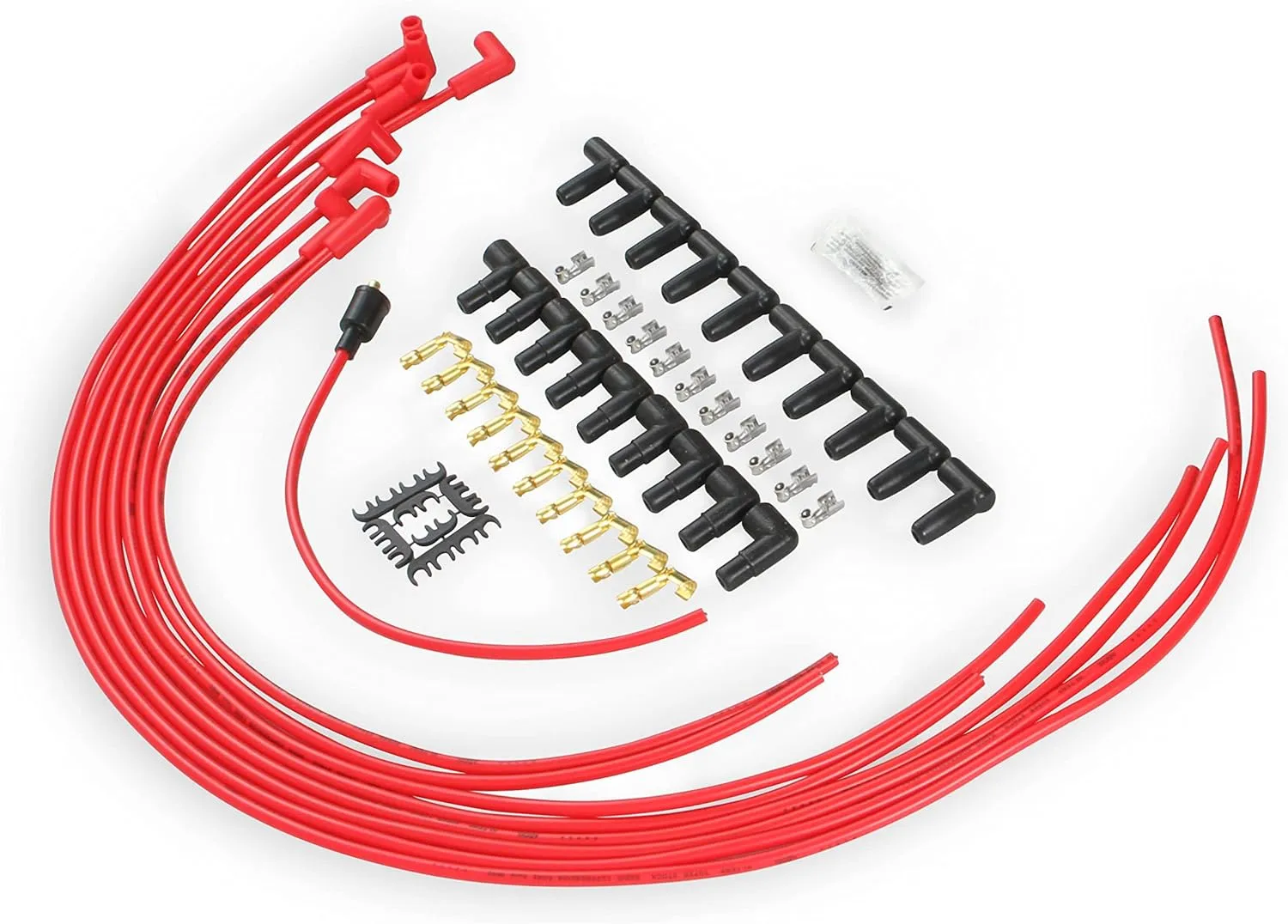 ACCEL 4041R Spark Plug Wire Set- 8mm - Super Stock Universal with Graphite Core - Red Wire with Red 90 Degree Boots