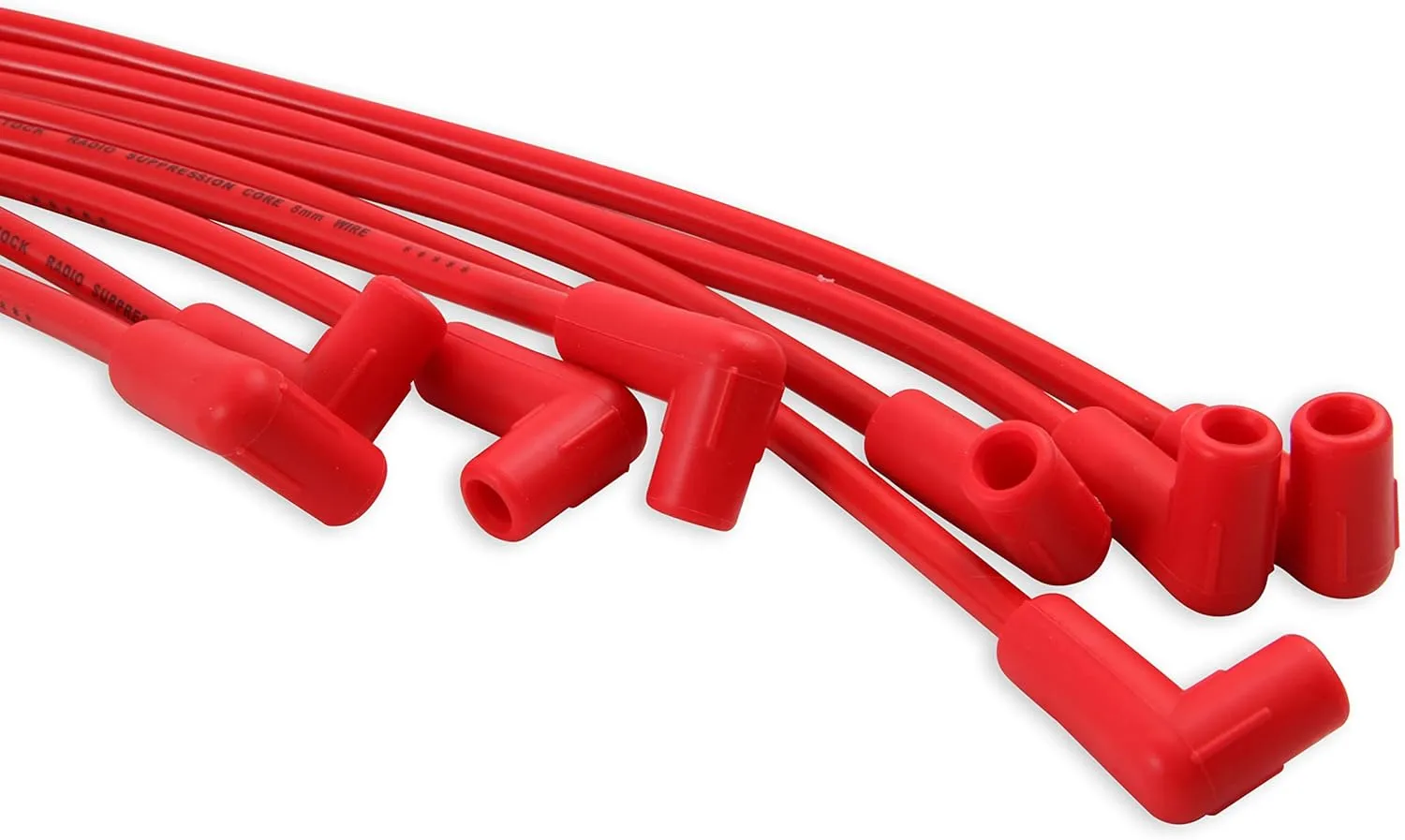 ACCEL 4041R Spark Plug Wire Set- 8mm - Super Stock Universal with Graphite Core - Red Wire with Red 90 Degree Boots