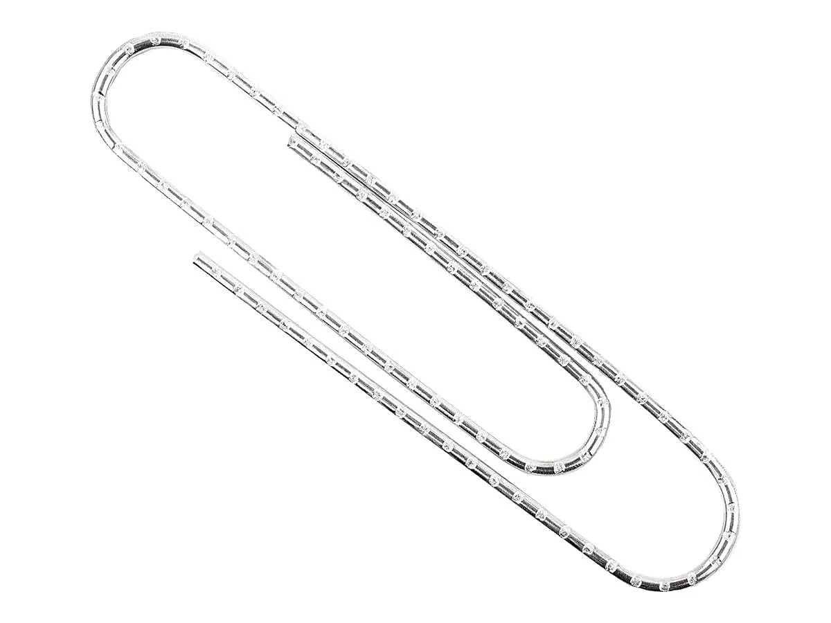 ACCO Economy Non-Skid Paper Clips, 1000 Total, Jumbo, Silver, 100 Per Box, Pack Of 10 Boxes