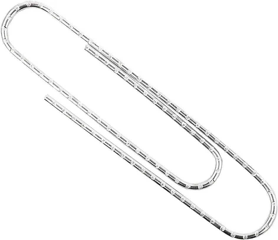 ACCO Economy Non-Skid Paper Clips, 1000 Total, Jumbo, Silver, 100 Per Box, Pack Of 10 Boxes