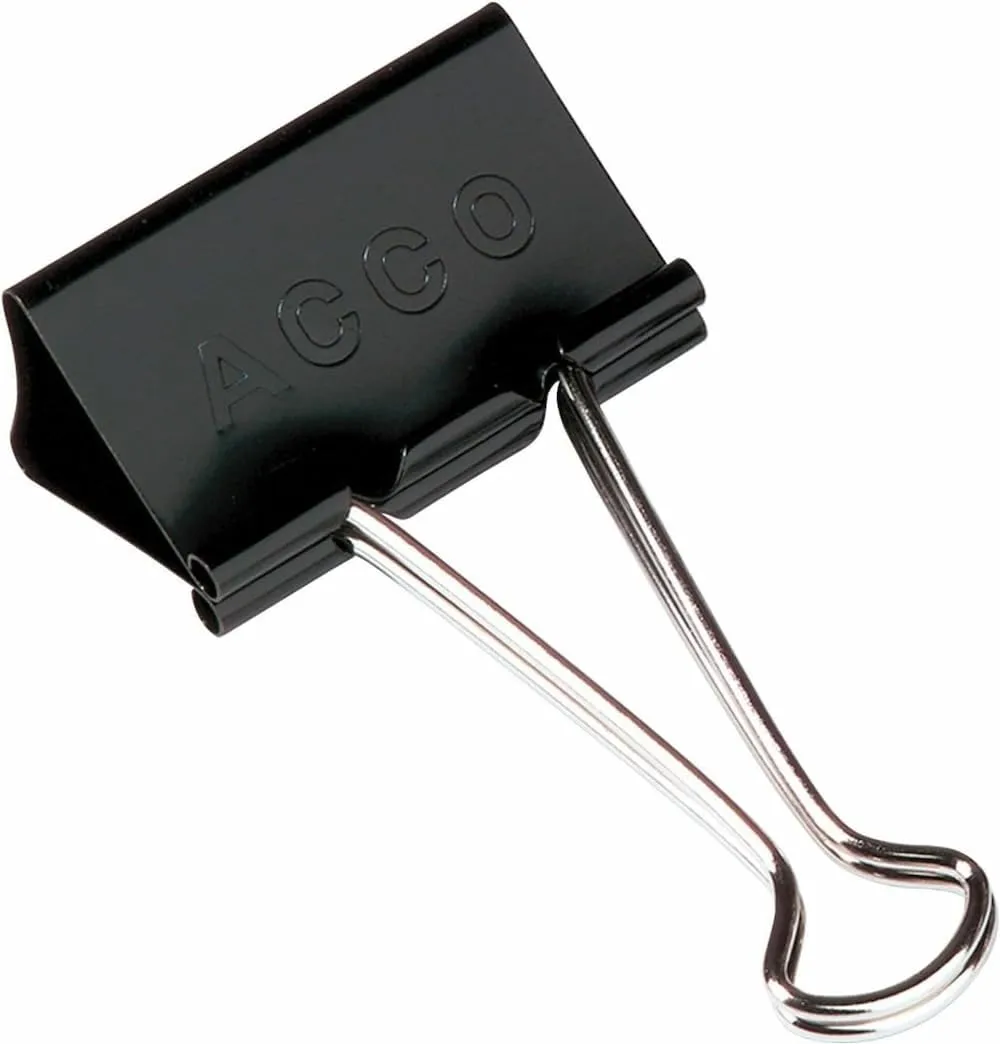 ACCO Binder Clips, Large 2" Wide, Box of 12 (72100)