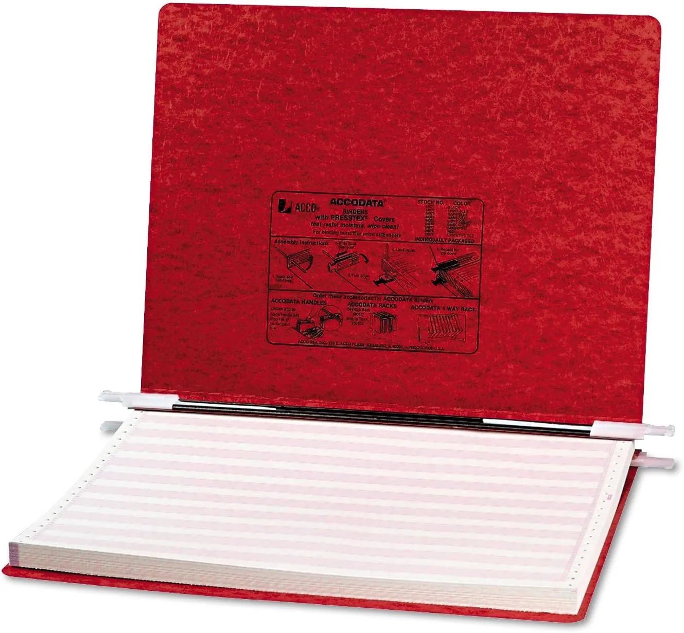 ACCO Presstex Hanging Data Binder, 14-7/8 x 11, Executive Red, 6" Capacity