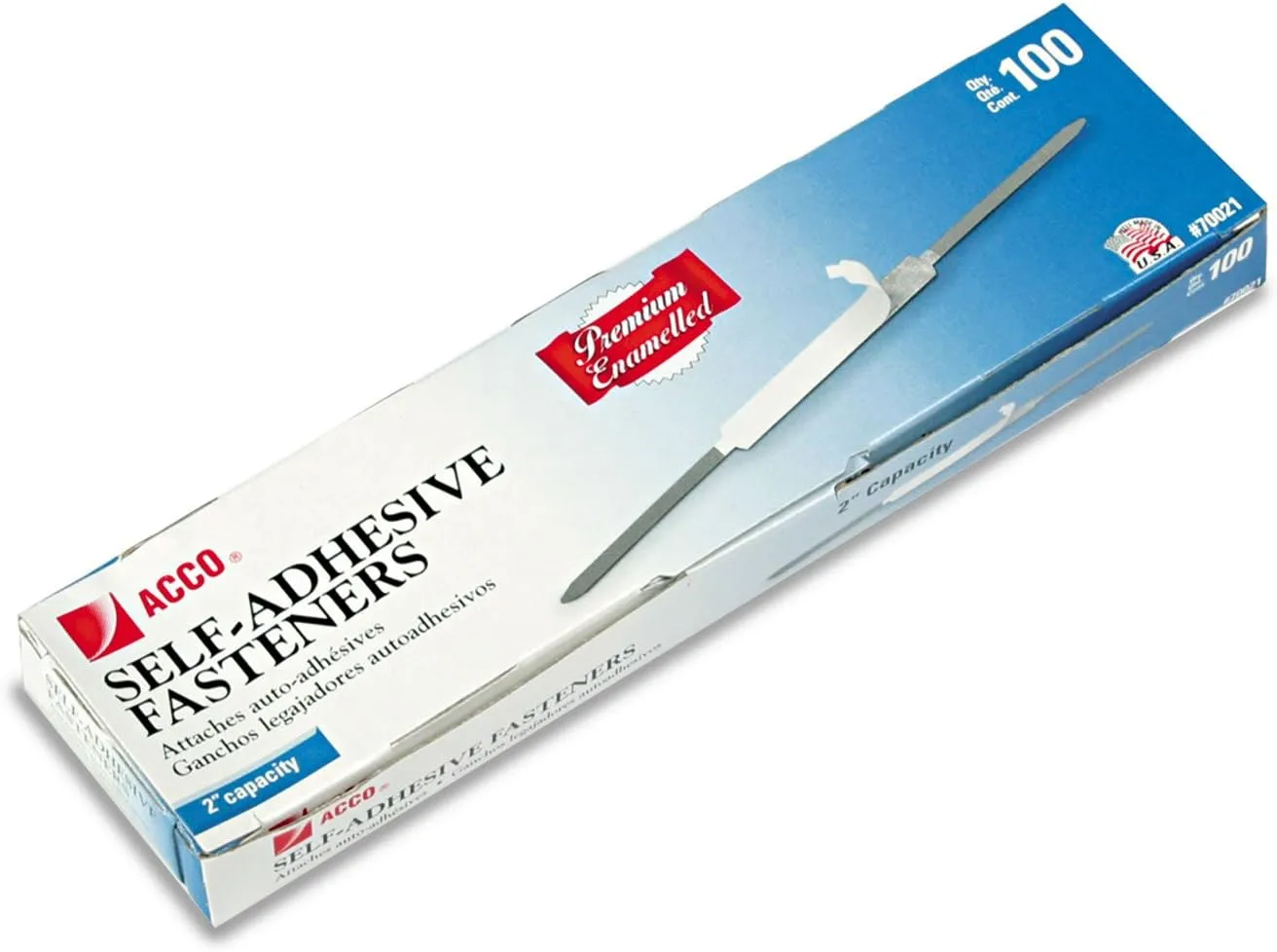 ACCO Self-Adhesive Fasteners, 2" Capacity, Premium, 100/Box (70021)
