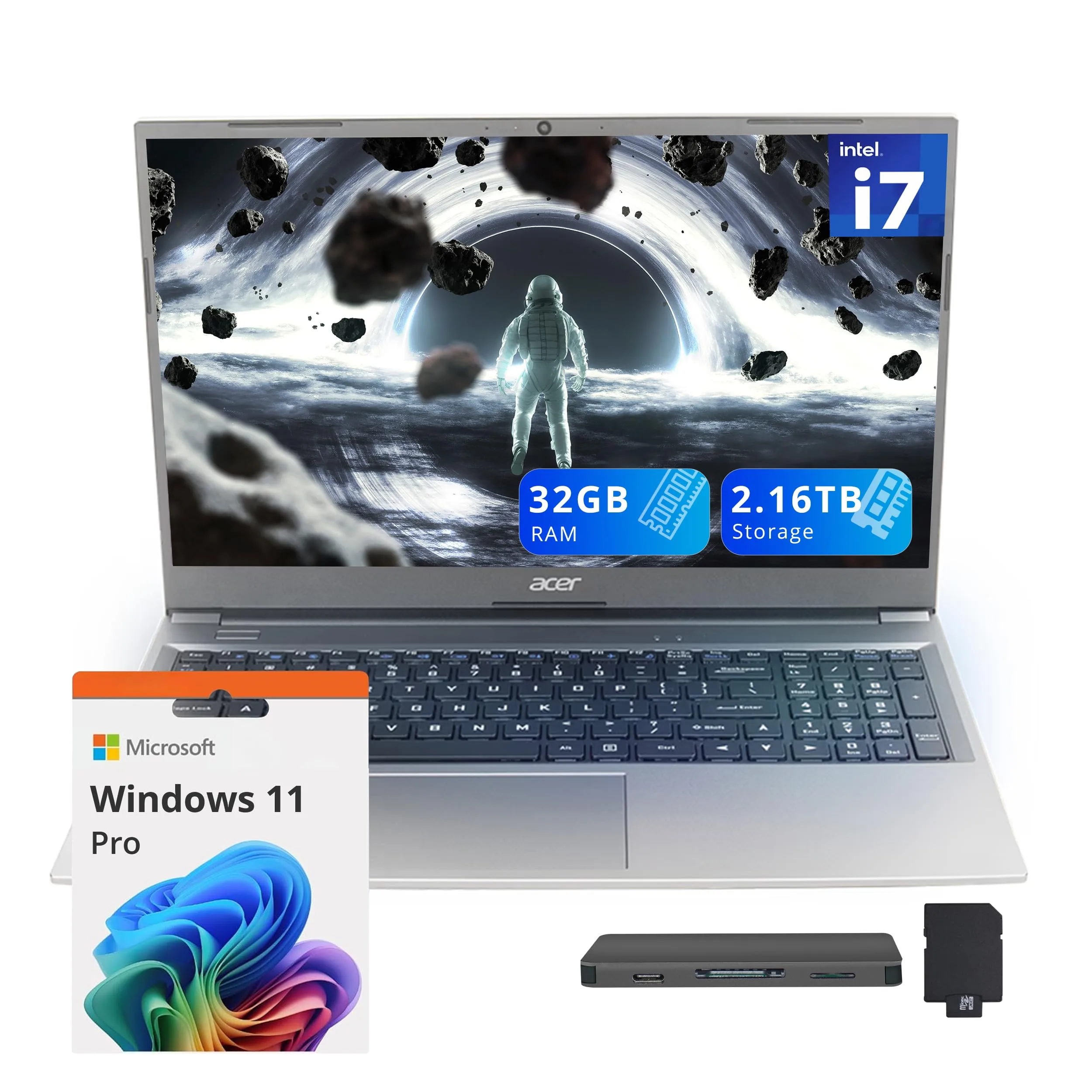 Acer Aspire Lite 15.6" FHD Laptop - i7-1255U, 32GB, 2.16TB, Backlit, Gray