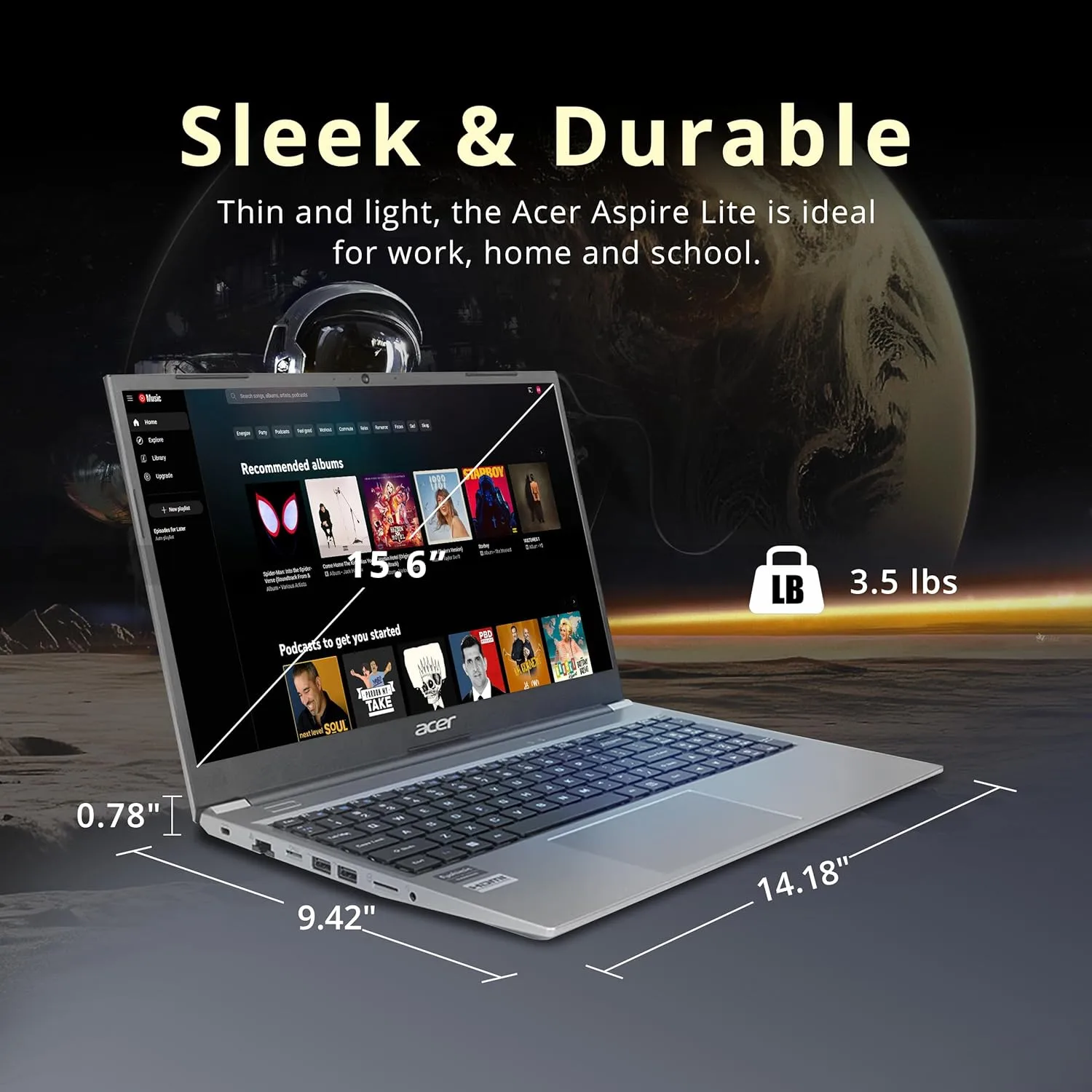 Acer Aspire Lite 15.6" FHD Laptop - i7-1255U, 32GB, 2.16TB, Backlit, Gray