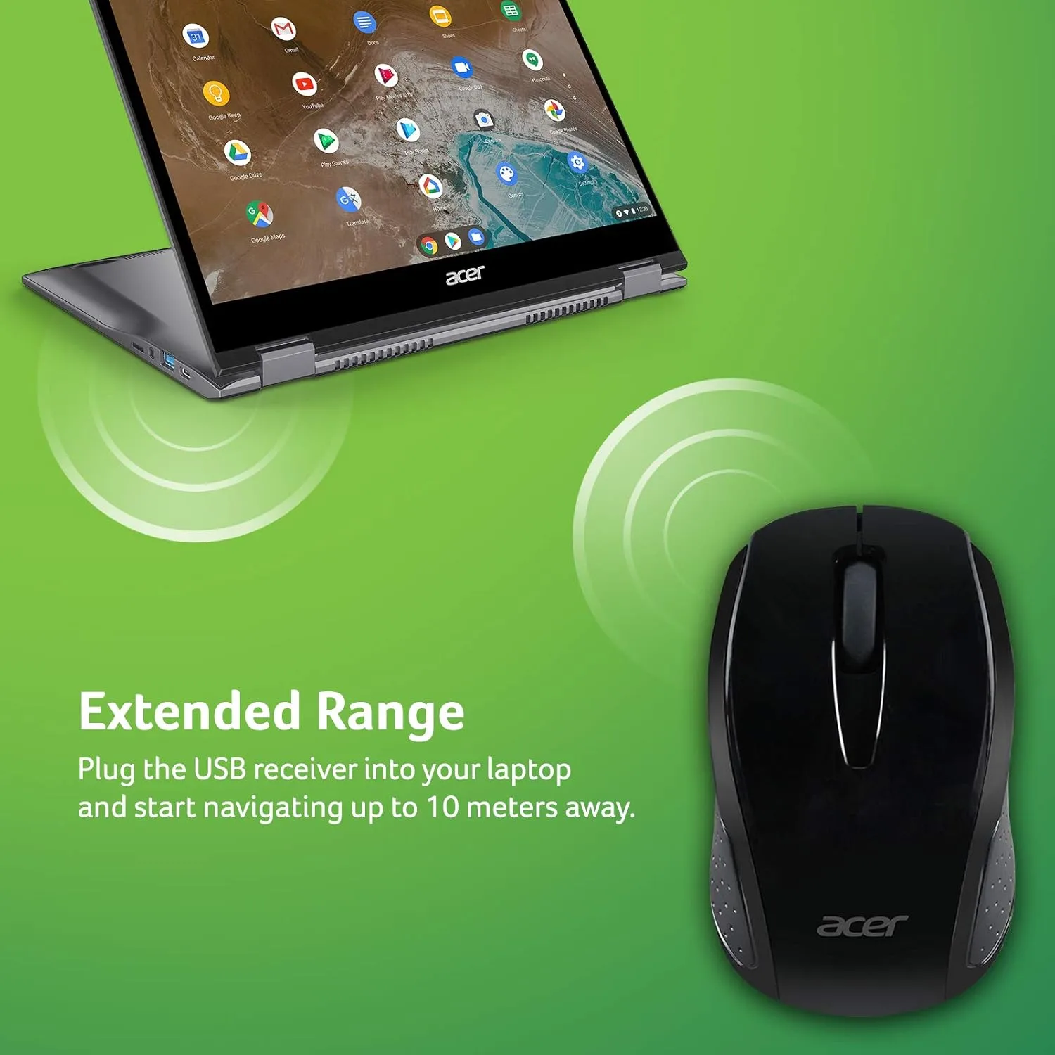 ACER Wireless Mouse 2.4GHz USB Receiver 1600 DPI Ambidextrous