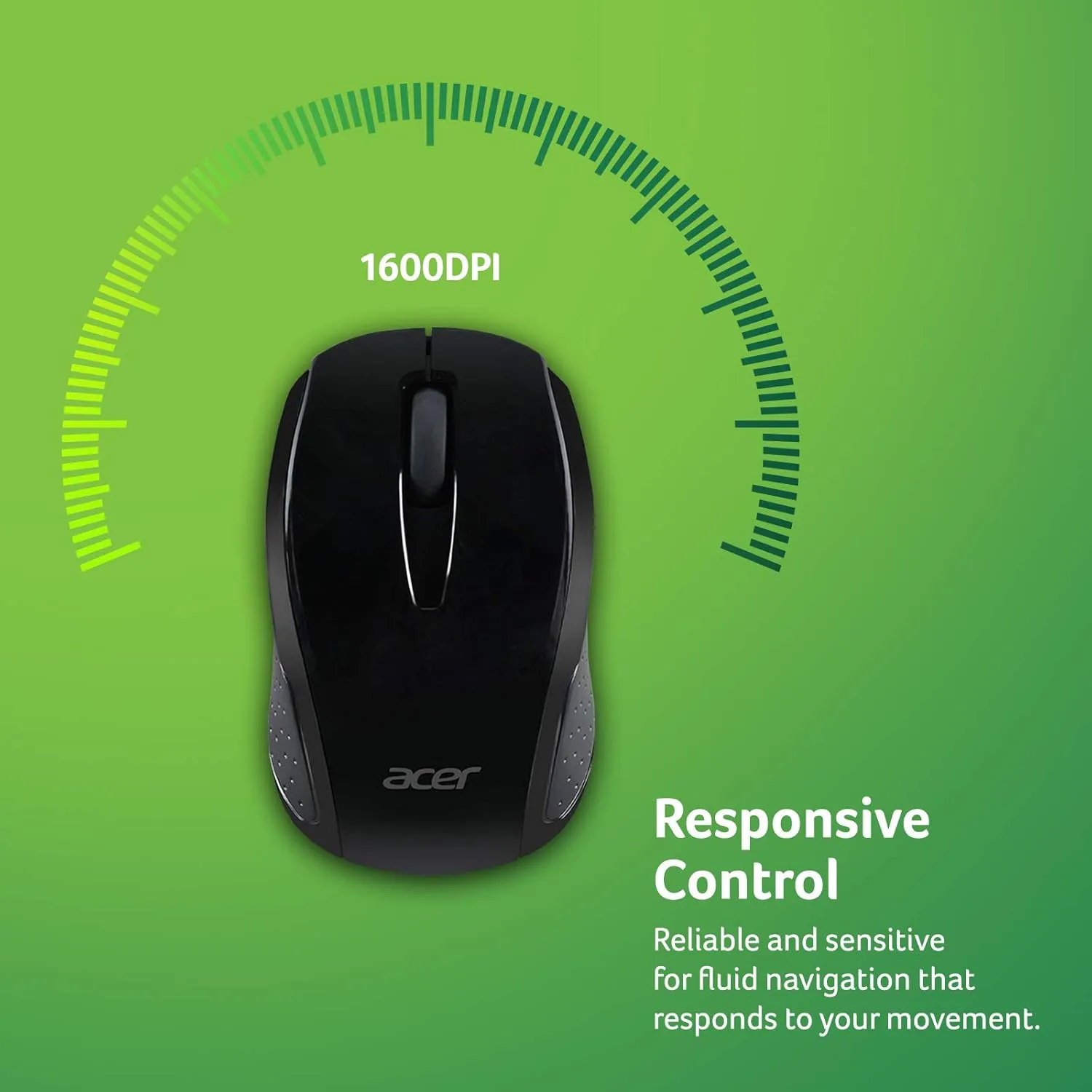 ACER Wireless Mouse 2.4GHz USB Receiver 1600 DPI Ambidextrous