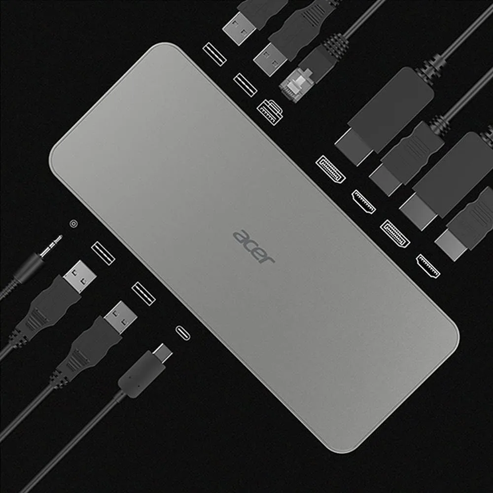 ACER USB Docking Station with HDMI/DisplayPort, USB Ports, Gigabit Ethernet