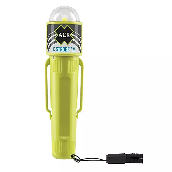 ACR C-Strobe LED Life Jacket Emergency Signal with Clip & Velcro Strap, USCG & Solas Approved. Requires AA Batteries (Card