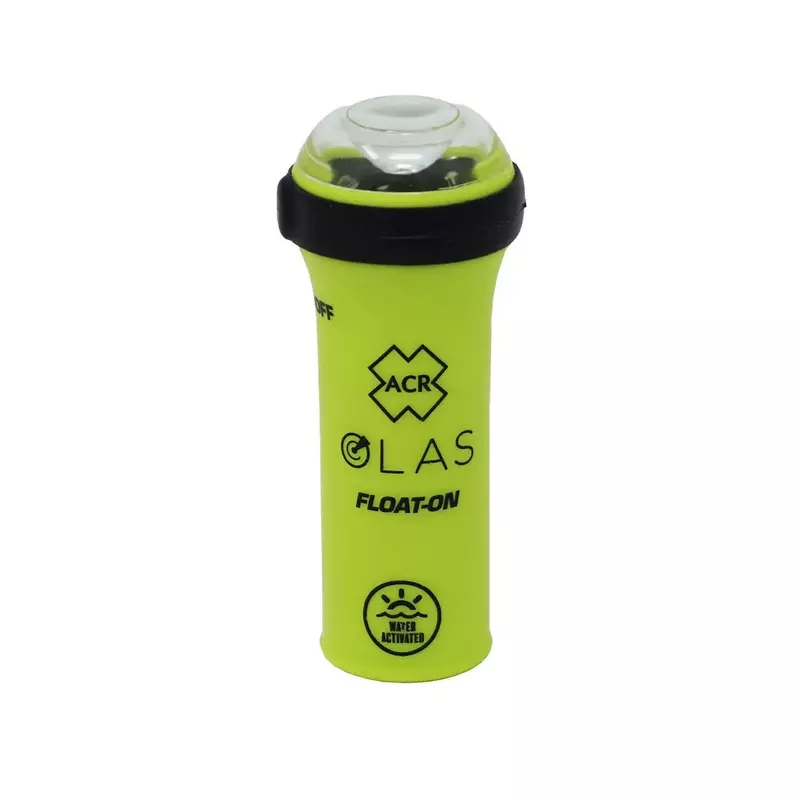 ACR OLAS FLOAT-ON Man Overboard System for adults, kids, and pets with integrated LED Flashlight and Water Activated Strobe
